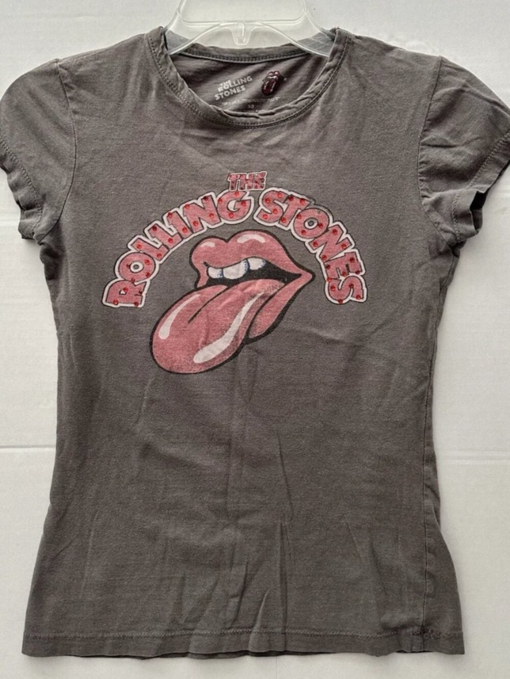 Vintage Rolling Stones Junior Tee with Rhinestone Embellishments-XS